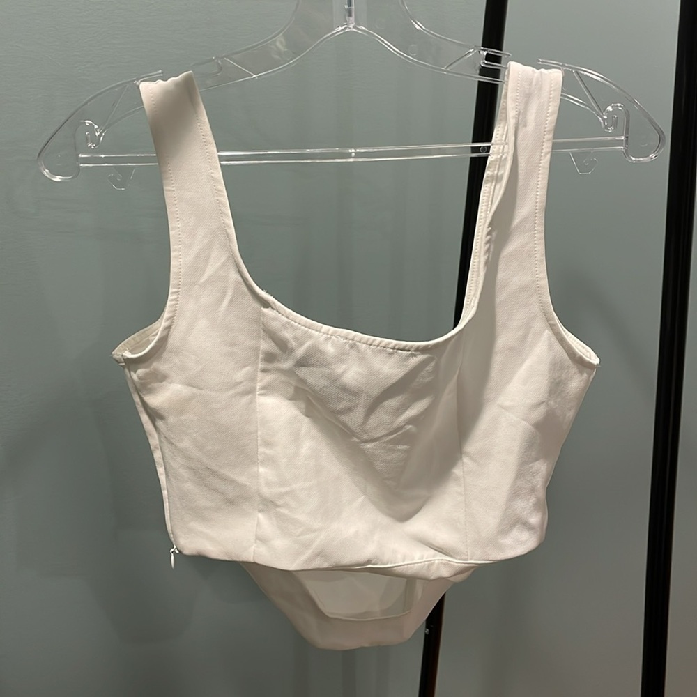 Zara White Structured Tank Top - Picture 3 of 4